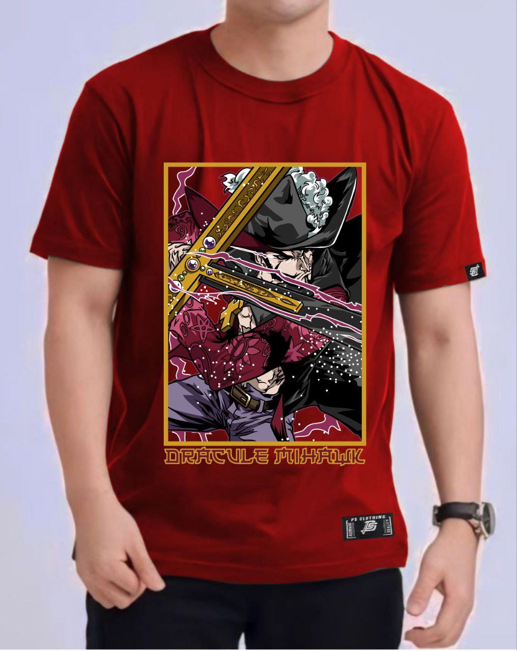 ONE PIECE DRACULE "MIHAWK" VERSION 2  ROUND NECK REGULAR FIT ANIME PREMIUM DESIGN