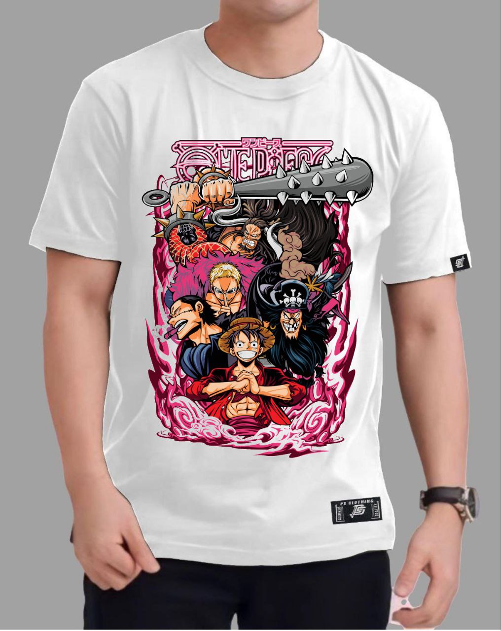 ONE PIECE STRAWHAT LUFFY X VILLAINS ROUND NECK REGULAR FIT ANIME PREMIUM DESIGN