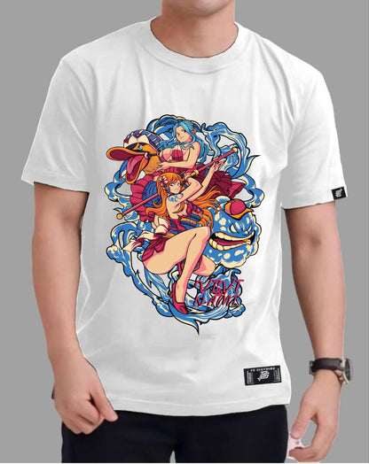 ONE PIECE NAMI X VIVI ROUND NECK REGULAR FIT ANIME PREMIUM DESIGN