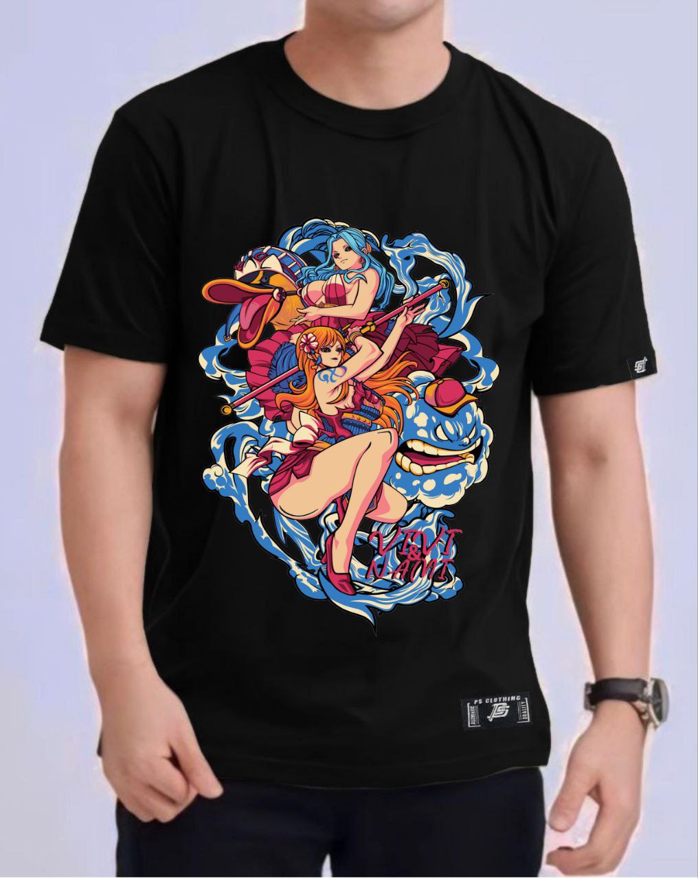 ONE PIECE NAMI X VIVI ROUND NECK REGULAR FIT ANIME PREMIUM DESIGN