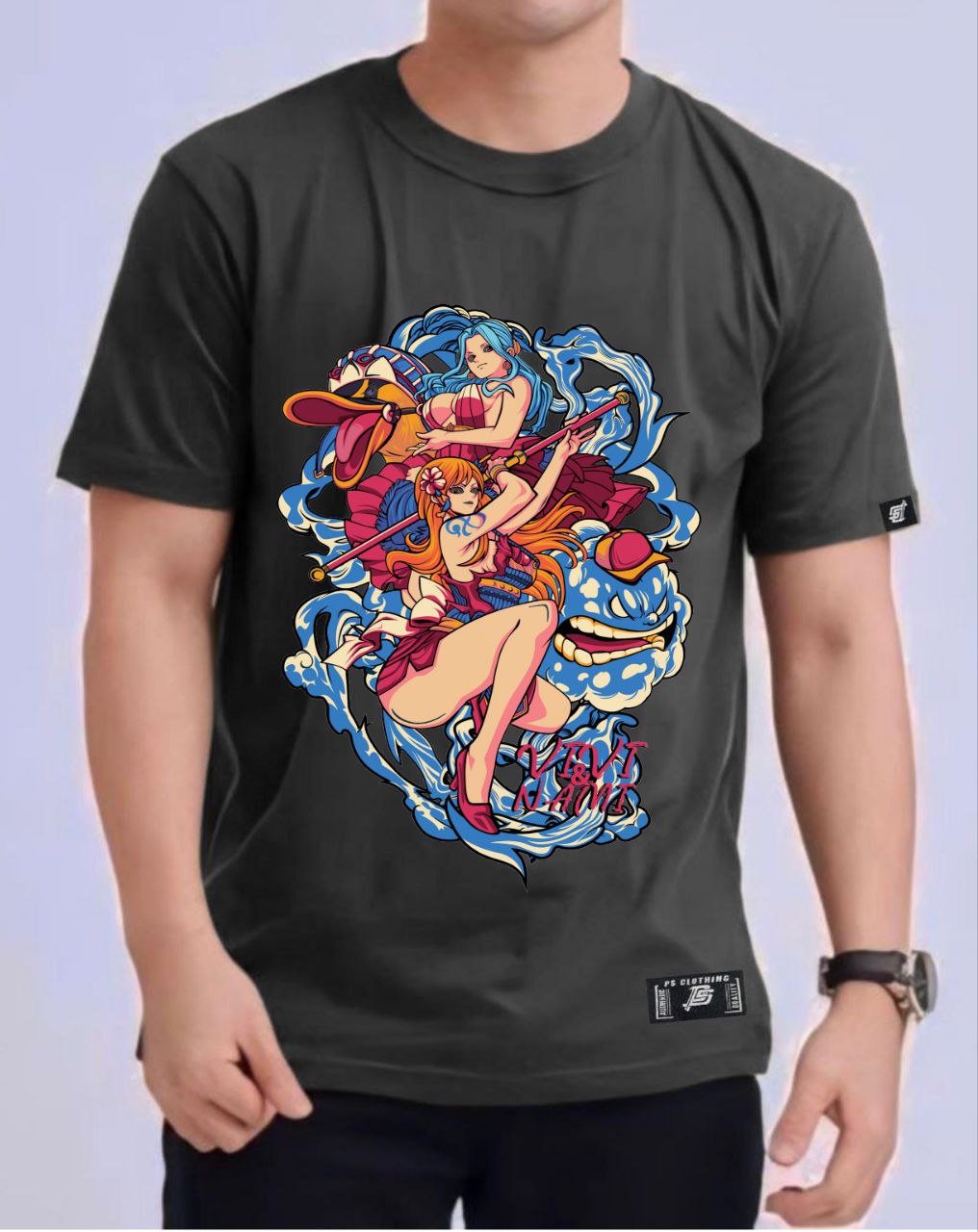 ONE PIECE NAMI X VIVI ROUND NECK REGULAR FIT ANIME PREMIUM DESIGN