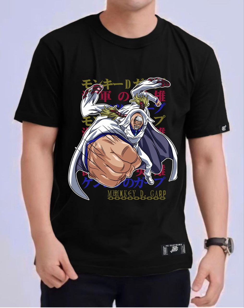 ONE PIECE GARP THE "FIST" ROUND NECK REGULAR FIT ANIME PREMIUM DESIGN