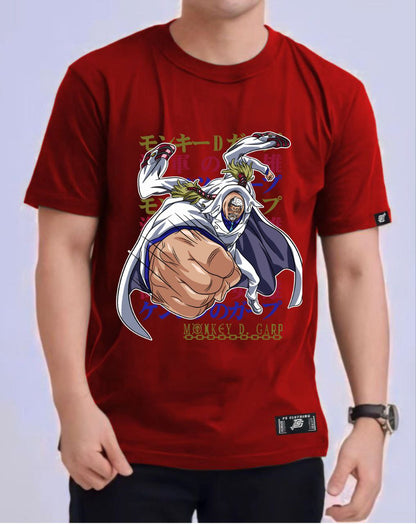 ONE PIECE GARP THE "FIST" ROUND NECK REGULAR FIT ANIME PREMIUM DESIGN