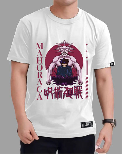 JUJUTSU KAISEN MEGUMI FUSHIGURO "DIVINE MAHORAGA" ROUND NECK REGULAR FIT ANIME PREMIUM DESIGN