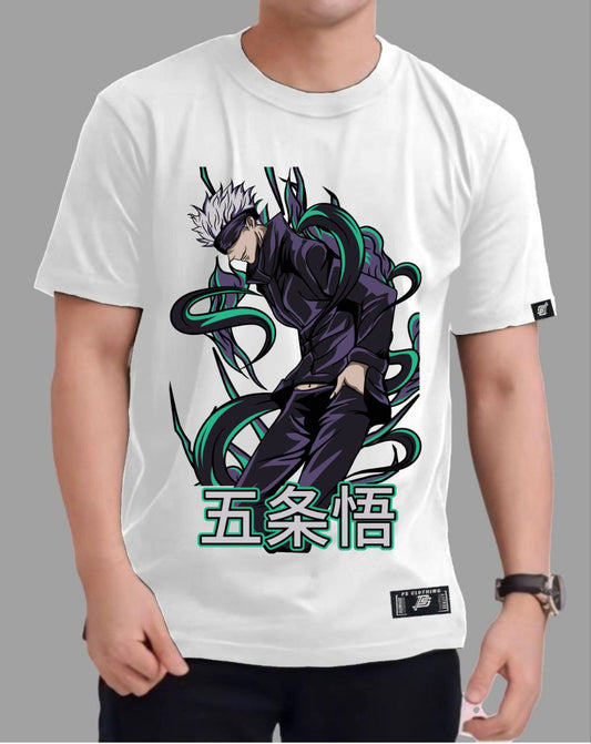 JUJUTSU KAISEN GOJO SATORU "LIMITLESS" VERSION 2 ROUND NECK REGULAR FIT ANIME PREMIUM DESIGN