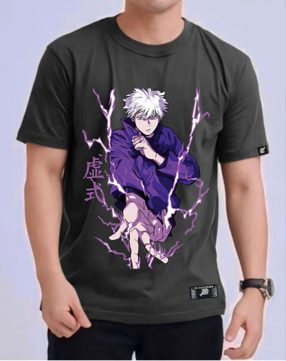 JUJUTSU KAISEN GOJO SATORU "PURPLE HALLOW" ROUND NECK REGULAR FIT ANIME PREMIUM DESIGN