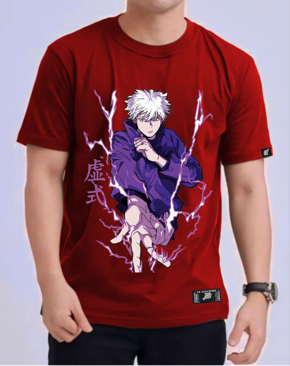 JUJUTSU KAISEN GOJO SATORU "PURPLE HALLOW" ROUND NECK REGULAR FIT ANIME PREMIUM DESIGN