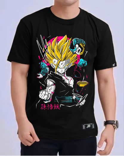 DRAGON BALL Z SON GOHAN "SUPER SAIYAN" VERSION 2 ROUND NECK REGULAR FIT ANIME PREMIUM DESIGN