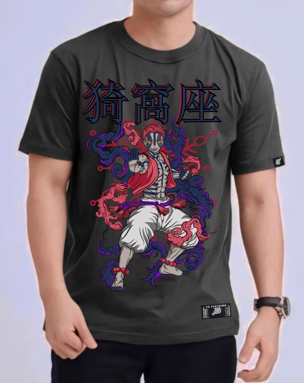 DEMON SLAYER "AKAZA" VERSION 2 ROUND NECK REGULAR FIT ANIME PREMIUM DESIGN