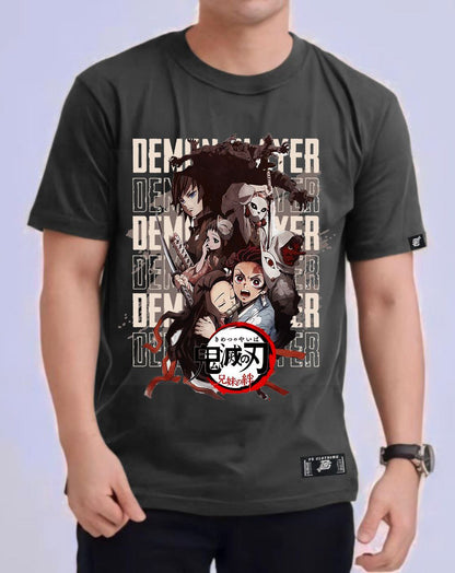 DEMON SLAYER "SEASON 1" ROUND NECK REGULAR FIT ANIME PREMIUM DESIGN