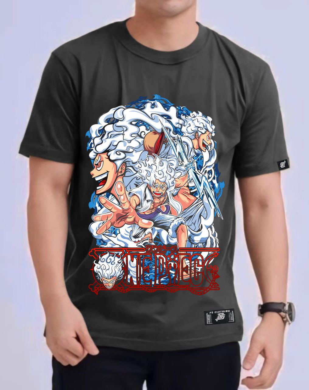 ONE PIECE  STRAWHAT LUFFY "GEAR 5" VERSION 2 ROUND NECK REGULAR FIT ANIME PREMIUM DESIGN