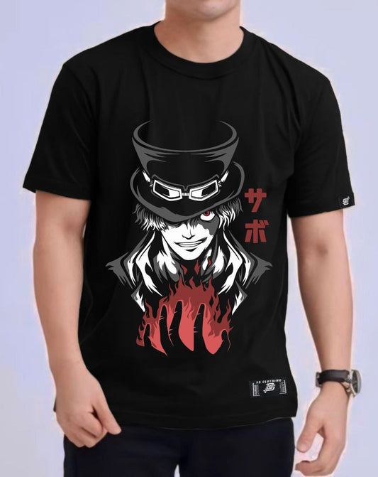 ONE PIECE  SABO "FLAME EMPEROR" ROUND NECK REGULAR FIT ANIME PREMIUM DESIGN