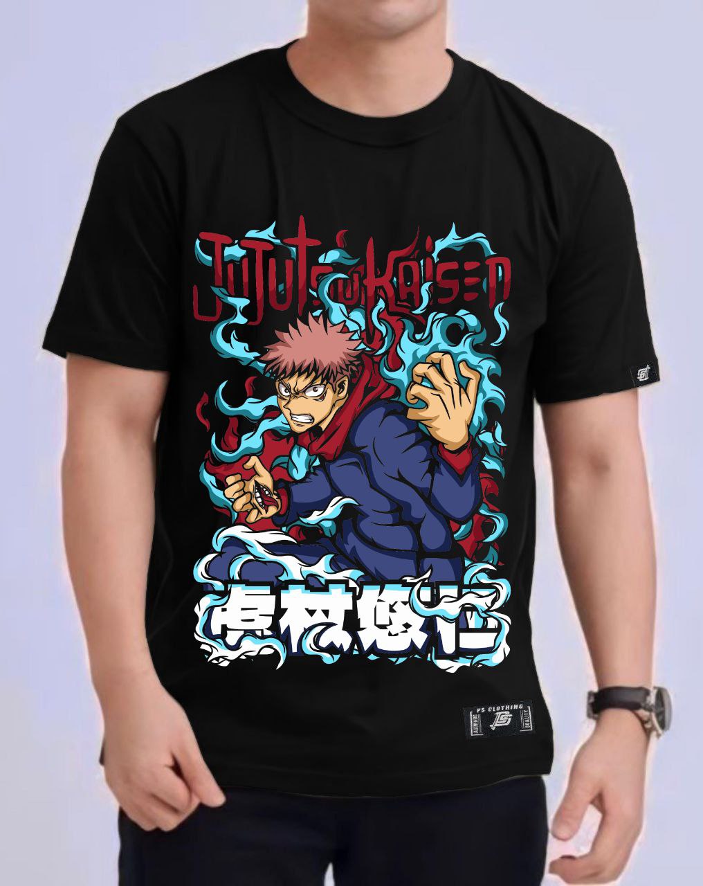 JUJUTSU KAISEN "YUJI ITADORI" ROUND NECK REGULAR FIT ANIME PREMIUM DESIGN