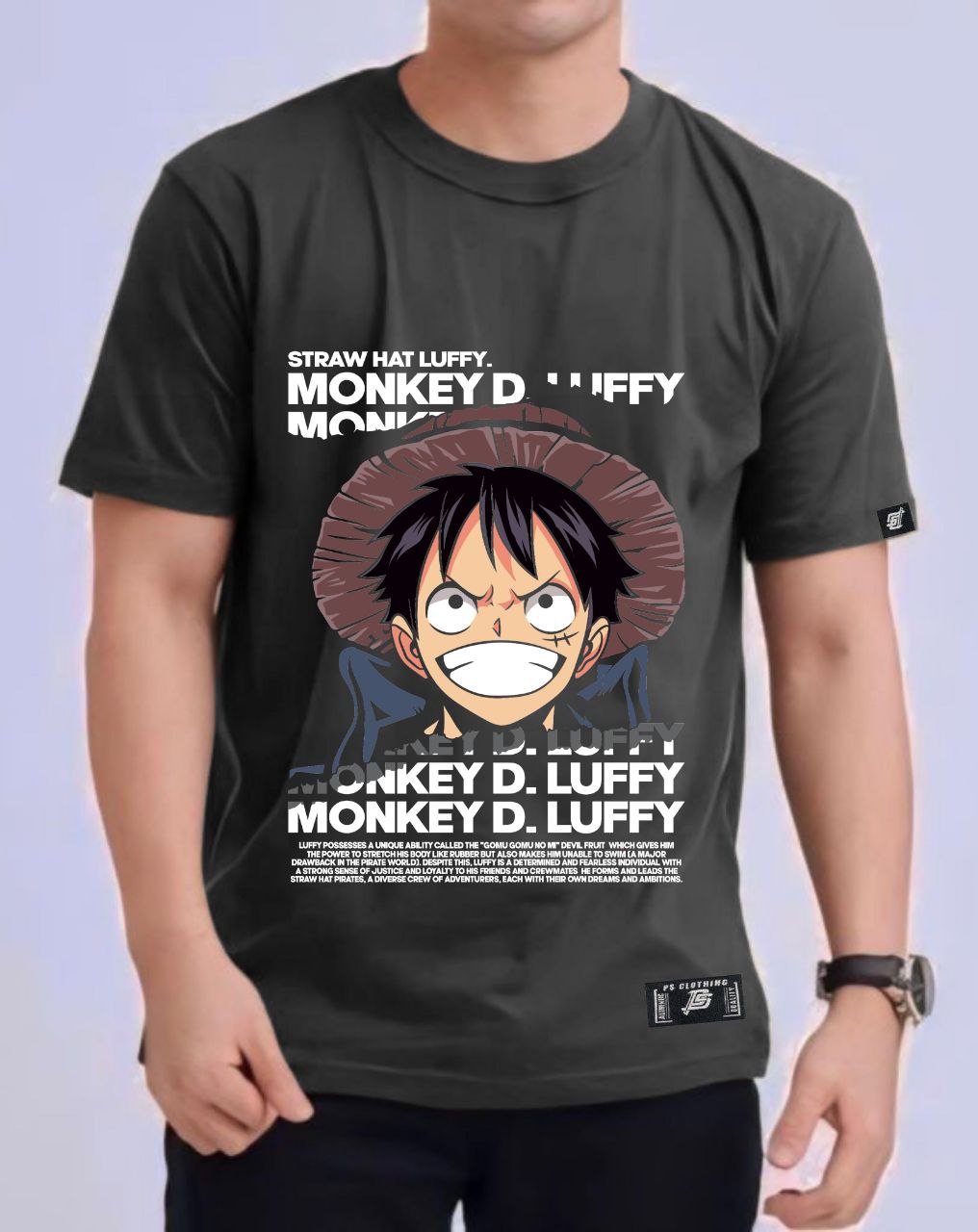 ONE PIECE LUFFY "HEADS" ROUND NECK REGULAR FIT ANIME PREMIUM DESIGN