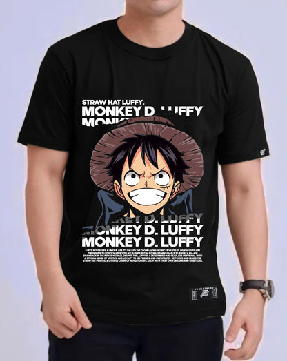 ONE PIECE LUFFY "HEADS" ROUND NECK REGULAR FIT ANIME PREMIUM DESIGN