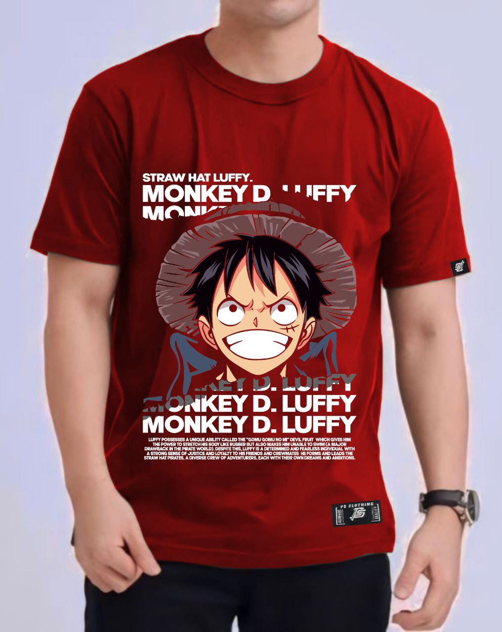 ONE PIECE LUFFY "HEADS" ROUND NECK REGULAR FIT ANIME PREMIUM DESIGN