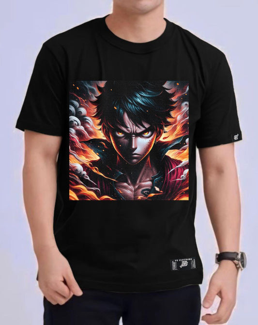 ONE PIECE LUFFY " SERIOUS" ROUND NECK REGULAR FIT ANIME PREMIUM DESIGN