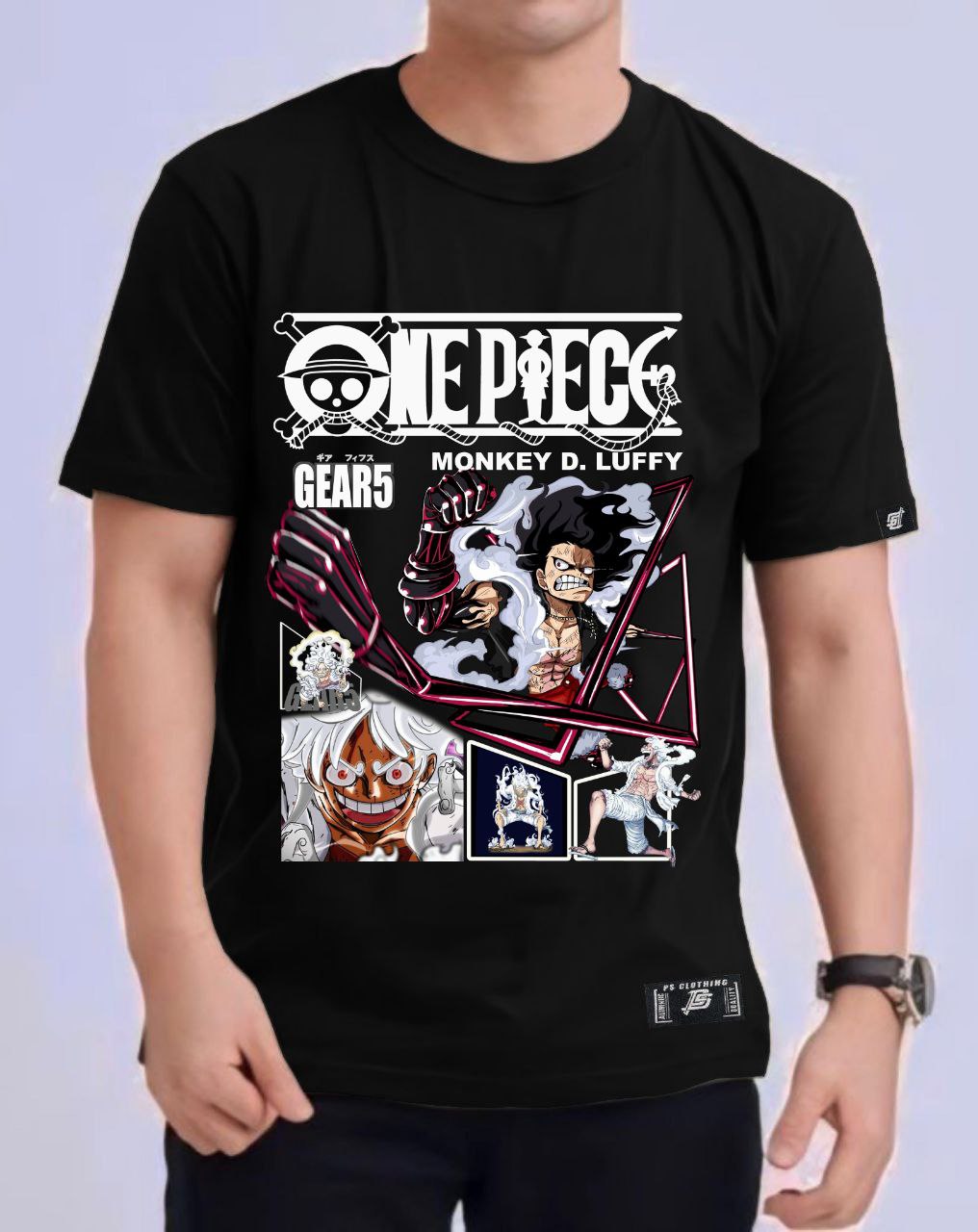 ONE PIECE LUFFY "GEAR 4 AND GEAR 5" ROUND NECK REGULAR FIT ANIME PREMIUM DESIGN