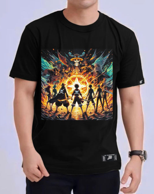 ONE PIECE "STRAWHAT CREW" ROUND NECK REGULAR FIT ANIME PREMIUM DESIGN