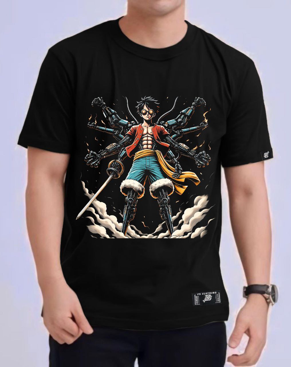 ONE PIECE LUFFY "CYBORG" ROUND NECK REGULAR FIT ANIME PREMIUM DESIGN