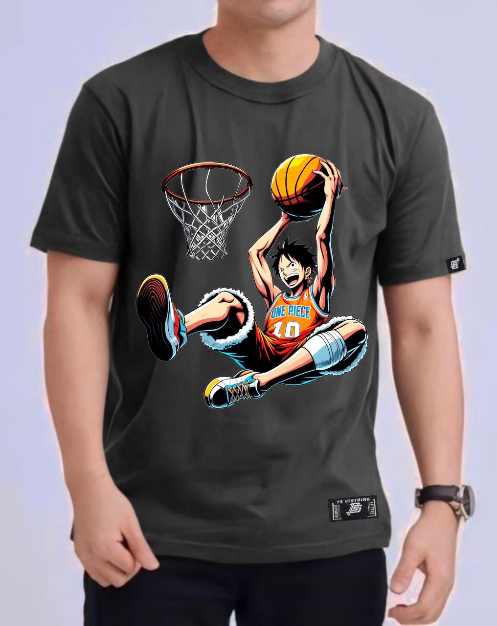 ONE PIECE LUFFY "DUNK" ROUND NECK REGULAR FIT ANIME PREMIUM DESIGN