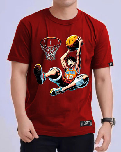 ONE PIECE LUFFY "DUNK" ROUND NECK REGULAR FIT ANIME PREMIUM DESIGN