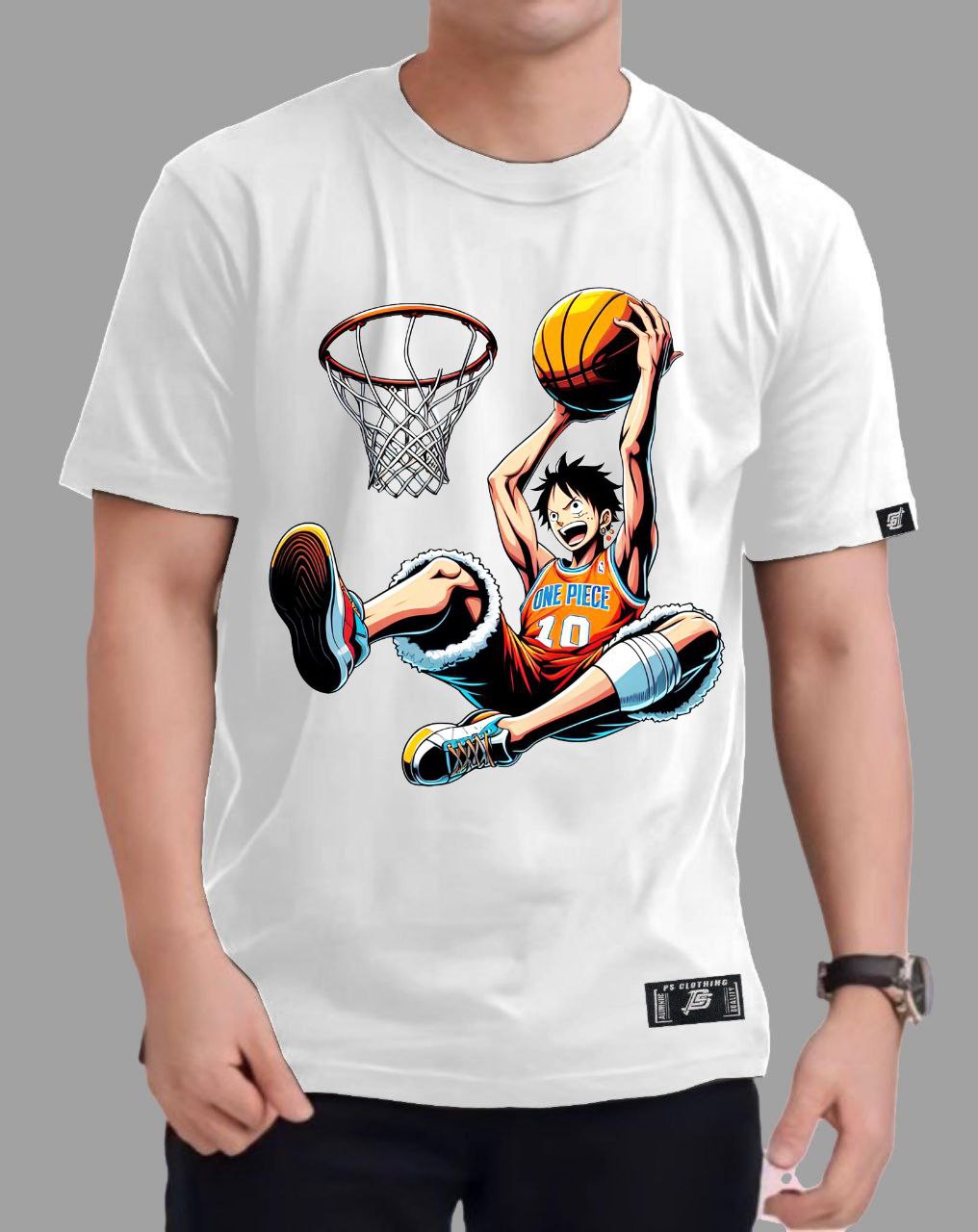 ONE PIECE LUFFY "DUNK" ROUND NECK REGULAR FIT ANIME PREMIUM DESIGN