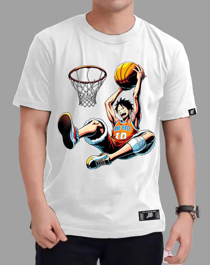 ONE PIECE LUFFY "DUNK" ROUND NECK REGULAR FIT ANIME PREMIUM DESIGN