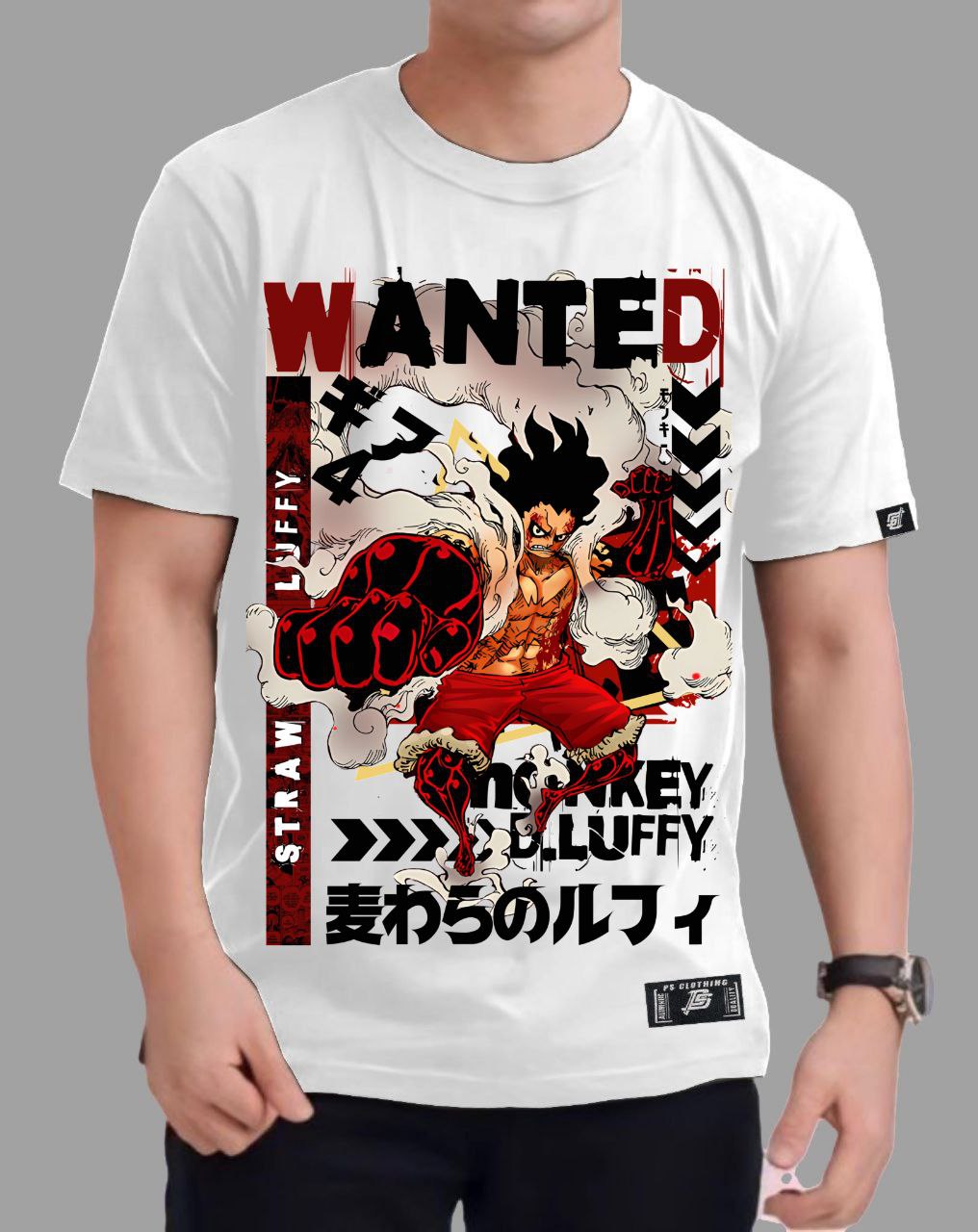 ONE PIECE LUFFY "SNAKE MAN" ROUND NECK REGULAR FIT ANIME PREMIUM DESIGN