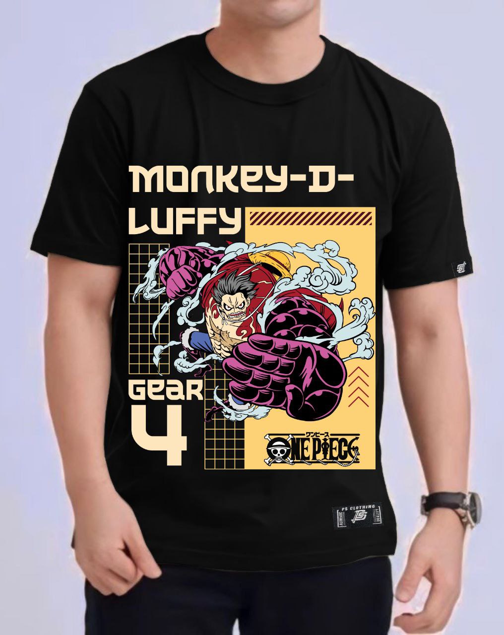 ONE PIECE LUFFY "GEAR 4TH BOUNCE MAN" ROUND NECK REGULAR FIT ANIME PREMIUM DESIGN