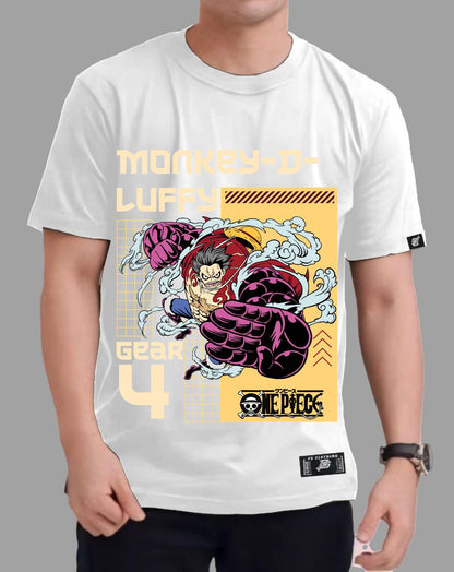 ONE PIECE LUFFY "GEAR 4TH BOUNCE MAN" ROUND NECK REGULAR FIT ANIME PREMIUM DESIGN