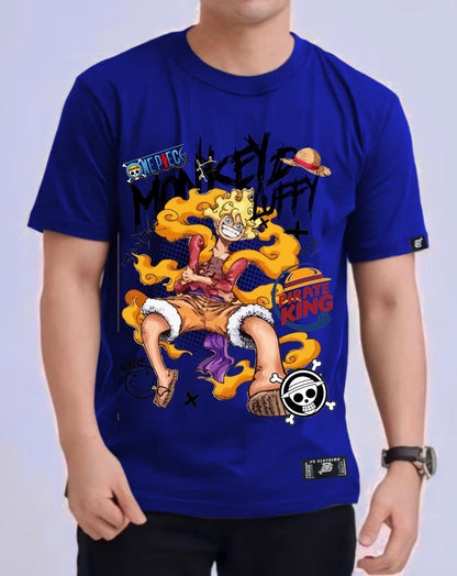 ONE PIECE LUFFY "PIRATE KING" ROUND NECK REGULAR FIT ANIME PREMIUM DESIGN