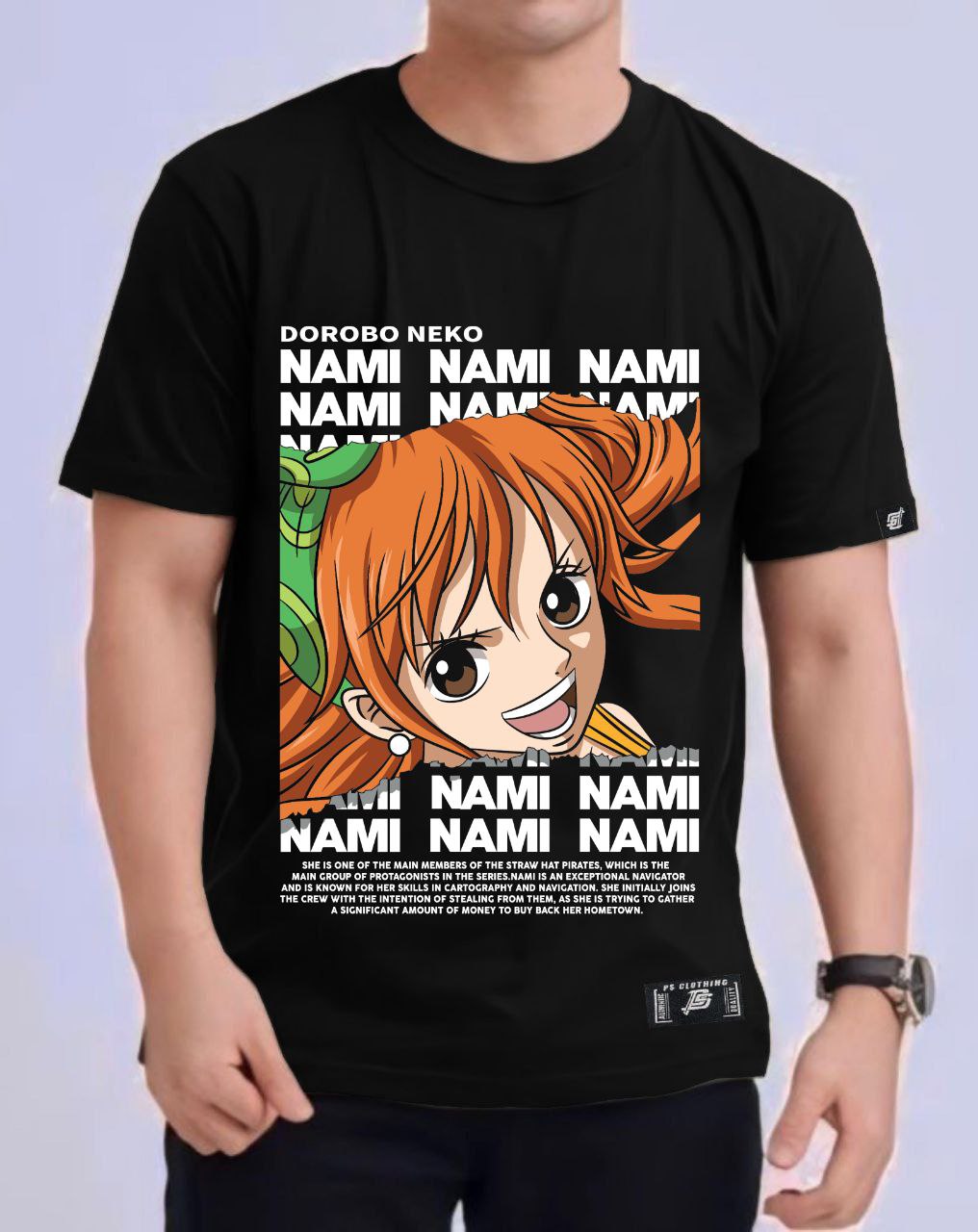 ONE PIECE NAMI "THE CAT BURGLAR" VERSION 2 ROUND NECK REGULAR FIT ANIME PREMIUM DESIGN