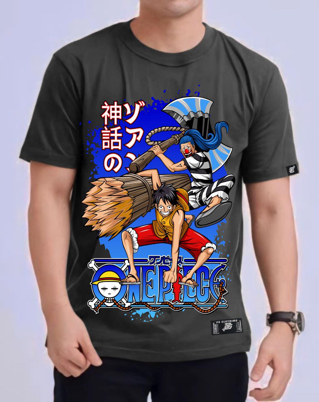 ONE PIECE LUFFY X BUGGY "MARINEFORD ARC" ROUND NECK REGULAR FIT ANIME PREMIUM DESIGN