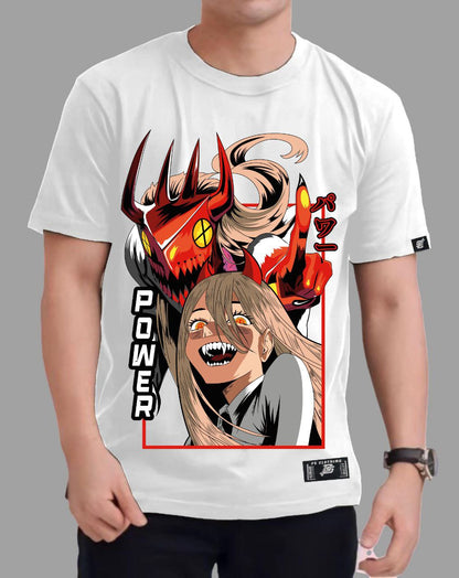 CHAINSAW MAN "POWER" ROUND NECK REGULAR FIT ANIME PREMIUM DESIGN