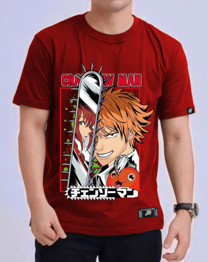 CHAINSAW MAN "DENJI X MAKIMA" ROUND NECK REGULAR FIT ANIME PREMIUM DESIGN