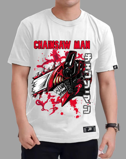 CHAINSAW MAN DENJI"HEADS" ROUND NECK REGULAR FIT ANIME PREMIUM DESIGN