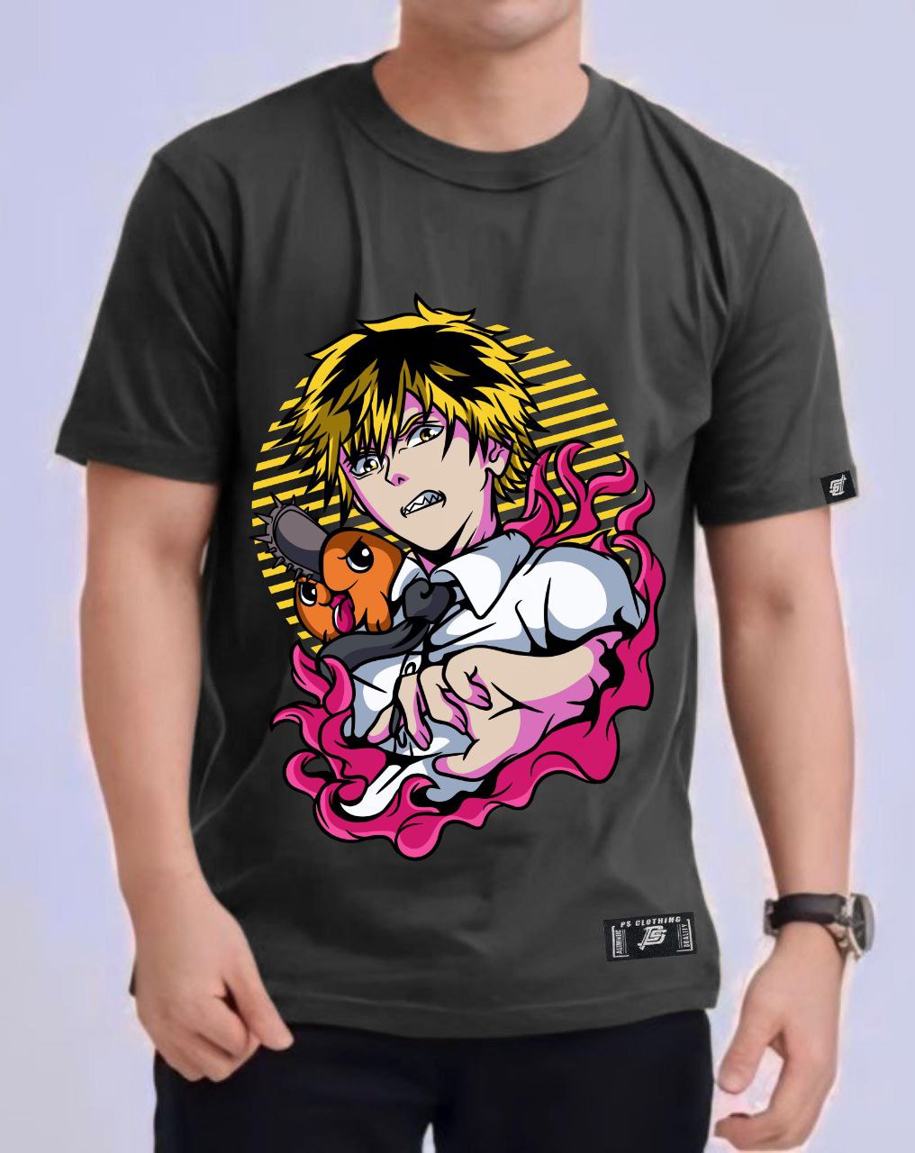 CHAINSAW MAN "DENJI AND POCHITA" ROUND NECK REGULAR FIT ANIME PREMIUM DESIGN