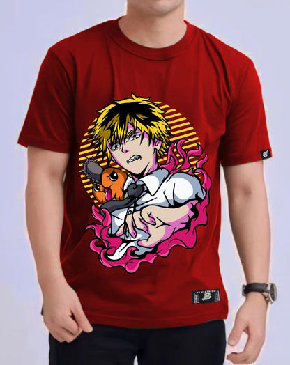 CHAINSAW MAN "DENJI AND POCHITA" ROUND NECK REGULAR FIT ANIME PREMIUM DESIGN