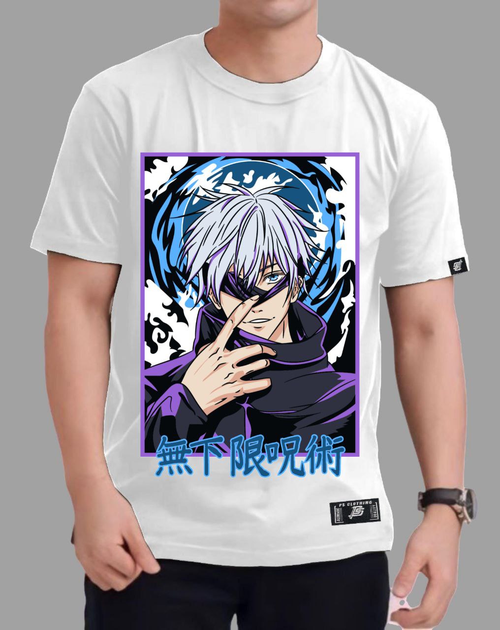 JUJUTSU KAISEN "SATORU GOJO" VERSION 2 ROUND NECK REGULAR FIT ANIME PREMIUM DESIGN