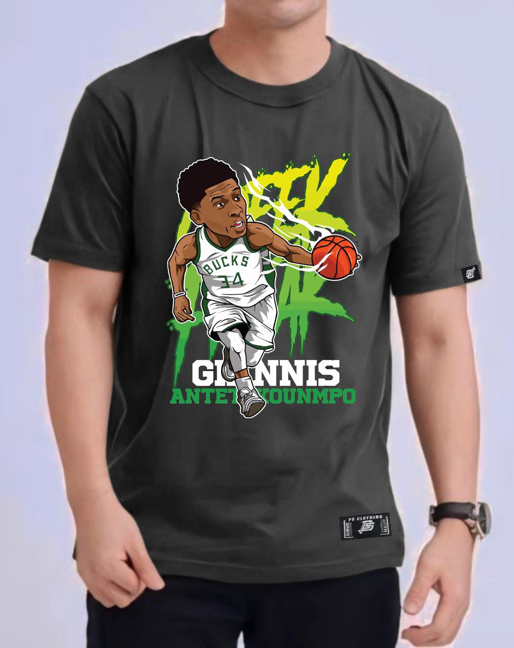 NBA ANIME "GIANNIS FREAK" ROUND NECK REGULAR FIT PREMIUM DESIGN