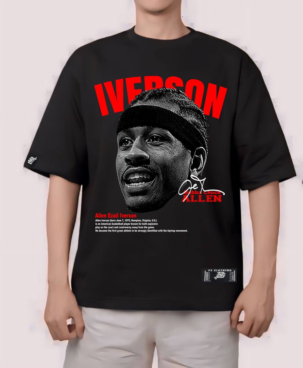 NBA HEADS "ALLEN IVERSON"  OVERSIZE PREMIUM SHIRT