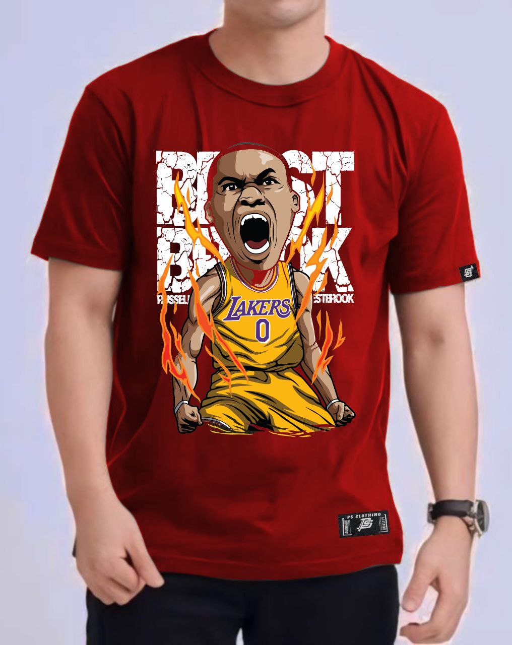 NBA ANIME "RUSSEL WESTBROOK" ROUND NECK REGULAR FIT PREMIUM DESIGN