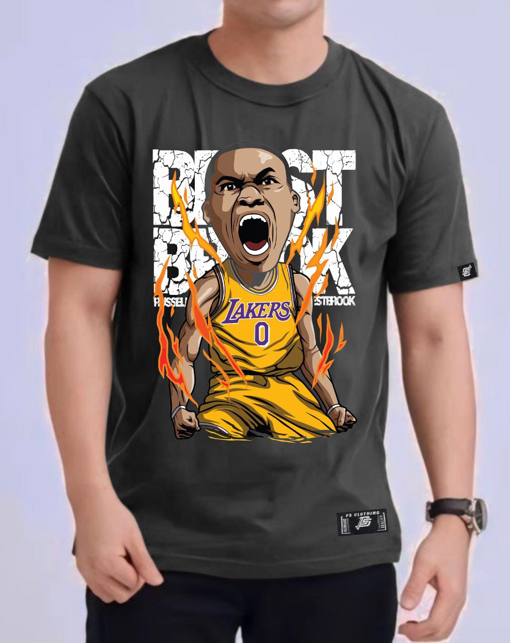 NBA ANIME "RUSSEL WESTBROOK" ROUND NECK REGULAR FIT PREMIUM DESIGN