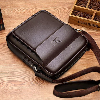 Business vertical one-shoulder men's faux leather messenger bag fashion casual bag