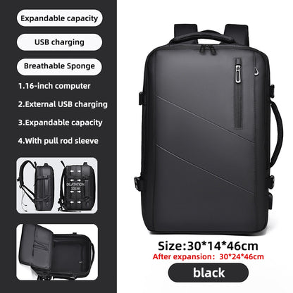 16 inch Laptop Backpacks USB charging Travel bag Men Scalable Outdoor Waterproof Luggage Bagpack