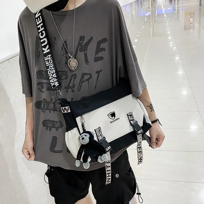 Fashionable Men's and Women's Canvas Crossbody Bag Single Shoulder Bag for Couple Crossbody Bags