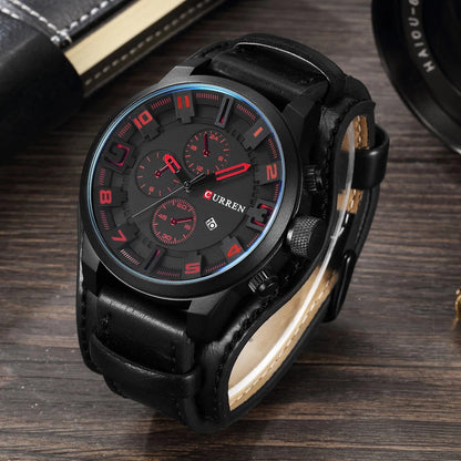 CURREN Mens Professional Watches Waterproof Luxury Leather Sport Military Men Wristwatch